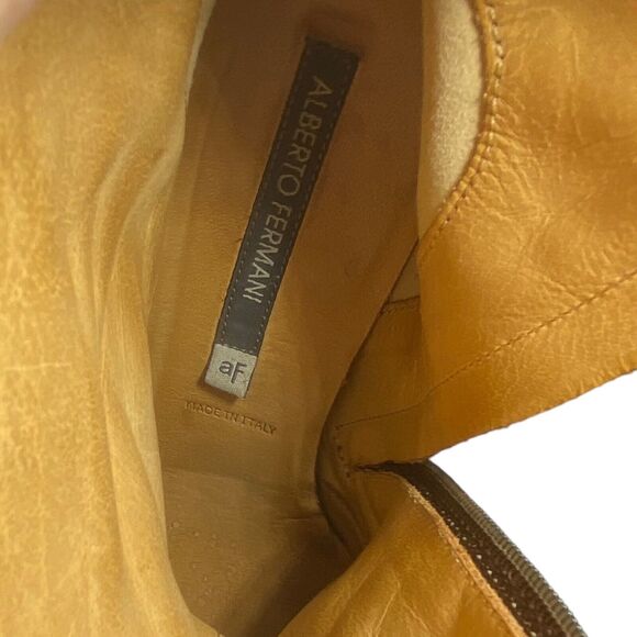 Alberto Fermani Ankle Boots Suede Brown Block Heels Women Size 6.5 EU 37 Italian - Picture 11 of 11